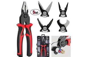 5-in-1 Multi-functional Serrated Jaw OEM Wire-cutting Tool Stripper Crimping Nose Pliers Pliers Cutting Pliers