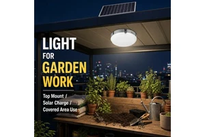 Adjustable Brightness Solar LED Ceiling Light CE RoHS Certified Energy Efficient for Balcony Hallway Barn Farmhouse