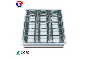 20w LED Office Lighting 4x2ft Linear Single Tube Fixture Surface Mounted T8 Grid Parabolic Louver Light Fixture