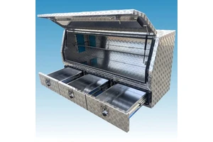 Checker Plate Aluminium Waterproof Outdoor Tool Box 3 Lockable Drawers Powder Coated CE Certified Lightweight Dustproof