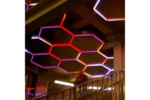 Garage Hexagon Lights Dimmable RGB LED Wall Panels Multi-Color Changing for Auto Repair and Detailing Workspace