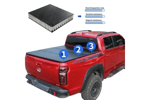 Aluminum Hilux Revo Hard Tri-Fold Tonneau Cover for Truck Bed Great for Toyota Tacoma GWMC Steed 5 Great Wall POER Cannon Pao