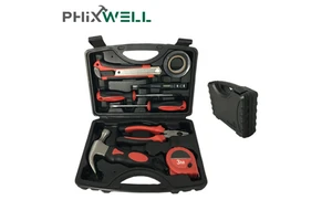 Hot Sale 9 Piece Sets Commonly Used Repair Electrician Tools Combination Home Hardware Tool Box with Screwdriver