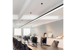 Customizable Seamless LED Linear Pendant Light Creative Shape Long Strip Light Aluminum Alloy 3-Year Warranty Supermarket Office
