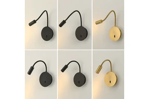 Cross-border Hose Wall Lamp 360 Adjustable Brightness, Bendable, with Switch, Bedside Reading Wall Lamp Spotlight