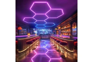 High Quality Portable RGB Hexagon LED Light Panel Garage & Workshop Lighting with Remote & DC Power Supply