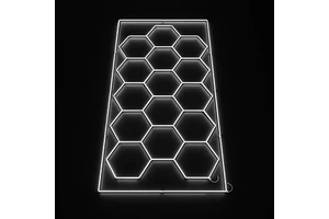 LED Hexagon Garage Light with 15 Grids System Honeycomb Workshop Light for Home Gym Basement Warehouse Garage AC Powered