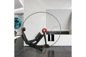 Nordic Corner Standing Light Modern Minimalist Designer Art Decoration Humanoid Sculpture Resin Statue Floor Lamp