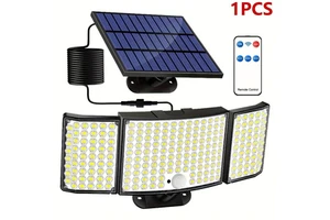 Solar wall lamp, security, outdoor garage, infrared sensor, 160 LED, 224 split three-head