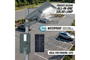 Private Design All in One Solar Lamp IP65 Waterproof with LiFePO4 Battery for Parking Lot LED Street Lights