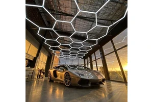 Gonengo Custom Designed Hexagon Led Light 6500K Modern Garage Lighting for the Car Workshop