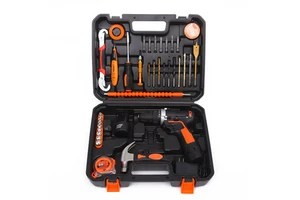 Hand Tool Set 45pcs Lithium Drill Machine Electrician Box Cordless Pliers Insulated Saw Tool Drilling Bit Wrenches