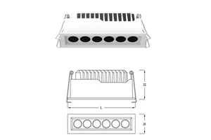 Anti-glare LED Grille Spotlight Recessed Ceiling Lights for Museum Exihbition Hall & Art Gallery