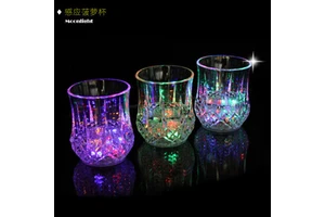 Flashing Cup Beer Mug Led Glass Drink Cup Liquid Activated Lamp Glass for bar and Party
