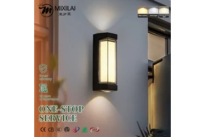 LED Outdoor Wall Mounted Lights Modern IP65 Die cast Aluminum Three Sided Up and Down Lighting for Porch Garden Decoration