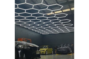 High Quality 4000K LED Hexagon Light Honeycomb Ceiling Lamp for Workshop Detailing Garage Automobile Lighting & Decoration