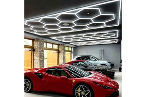 Garage LED Lights Workshop Car Detailing LED Light Ceiling Honeycomb Lamp for Car Wash Supermarket 15 Grid System