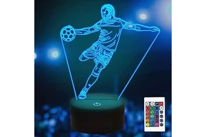 Euro Cup 3D Lamp with Remote Control Color Changing Commemorative Gift for Soccer Fans LED Night Light for Bedroom Room Decor