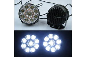 American 3inch 9LED Round Clear Lens Reflector Cup Tail Light Side Marker Lamp DRL Fog Driving Brake Turn signal Truck TrailerRV