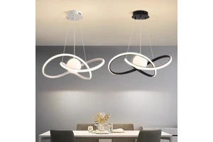 Modern Hight Brightness Dimmable Linear Lighting Led Lamps Ceiling Handing Light Creative Moon Pendant Chandelier Lamps