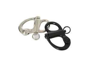 66m,96mm 316 Stainless Steel Black Fixed Bail Snap Shackle for Sailboat, Bracelet