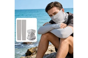 2in1 New Style Running UV protection Summer Sports Bike Cycling Mens Face Masks and Arm Sleeves Sets