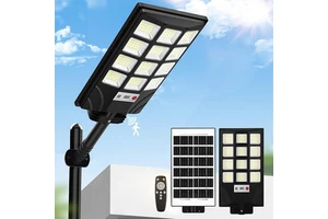 144 192LED SMD 5730 6500K Dusk to Dawn Solar Street Light ABS Parking Lot Flood Light with Solar Battery