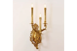 Copper Wall Lamp European Style Villa Palace Luxury Brass Branch Sprout Candle Light Retro Bedside Corridor Wall Lights