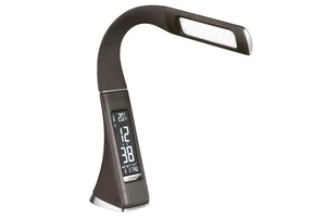 LED Eye Protection Table Lamp, Touch Control USB Reading Lamp with Thermometer, Clock, 3 Brightness Levels 360 Degree Rotation,