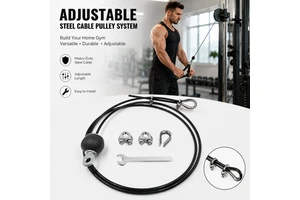 YONGRUI Adjustable Length Heavy Duty Stainless Steel Wire Cable Pulley System U-Bolt Clamps Thimble for Home Gym Setup DIY Kit