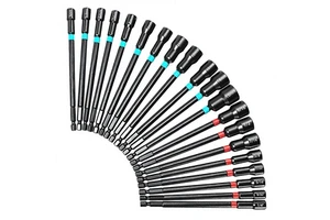 Cross-border Strong Magnetic Sleeve Head 21-Piece Metric/Inch 150mm Electric Hexagon Sleeve Tool Set Sleeve Bits Holder for