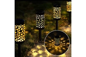 Customized Solar Garden Lamp Floor Mounted Star Moon Hollow Design for Lawn Outdoor Lighting Powered by Sun Energy