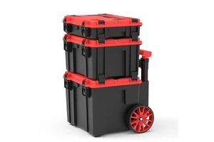 Professional Modular Stacking Tool Box with Wheels Waterproof Impact Resistant Rolling Hard Case for Electrician Hardware Kit