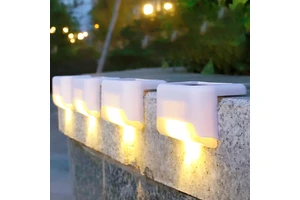 Solar LED Fence Lights Outdoor Waterproof Wall Mounted Step Light Solar Powered Railing Lamps for Path Patio Garden Deck Decor