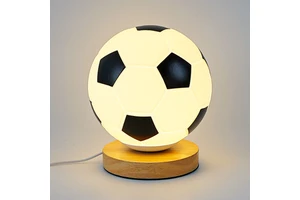Football Euro Cup LED Minimalist Modern Night Light Glass Table Lamp Warm White Light Switch Control USB Powered for