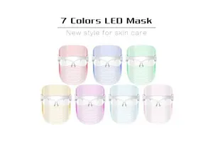 7 Color LED Face Mask Light Therapy with Neck Piece, Professional Photon Mask for Anti-Aging, Acne Treatment & Skin Rejuvenation
