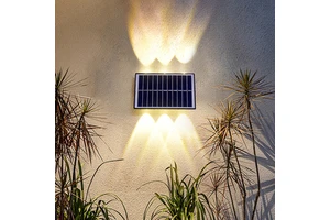Solar Powered Wall Lights for Outside up and Down Fence Mount LED Outdoor Decorative Waterproof Lamps for Porch, Deck, Patio