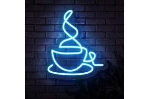 Luminous Coffee Cup Motif Lamp Silicone Neon Sign Red Blue Green Yellow Neon Night Lights Bar Decoration Lighting