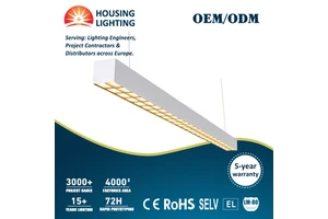 DALI LED Linear Light 4ft/5ft 30W/60W Aluminum Suspended & Surface Mounting IP20 Rated 5-Year Warranty for Office
