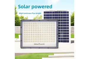 High-Power LED Solar Flood Light IP67 Waterproof Aluminum 120 Beam Angle Remote Control Wall Mounted for Road/Courtyard