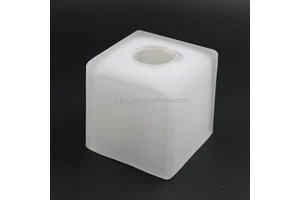 Blown Customized square Table Lamps Reflector Diffuser White Glass Lamp Shade