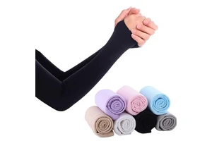 Hot Selling Men/Women's UV Sun Protection Breathable Cooling Compression Spandex/Polyester Arm Sleeves Stylish Sets for Cycling