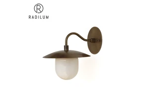 Vintage Brass Wall Sconce Luxury Hotel Corridor Decor Solid Antique Brass Metal Opal Glass Shade LED Gooseneck Barn Wall Lamp