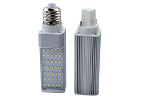 WOOJONG All-Aluminum LED Horizontal Plug Lamp G24 E27 Screw Corn Lamp Plug Tube 85-265V Residential 15W 3-Year Warranty CRI80