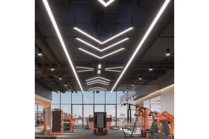4ft 8ft 60w 120w Led Aluminium Profile Office Suspended Shop Modern Hanging Linear Lighting Chandeliers Supermarket School Gym