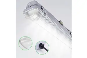 T8 Double LED Tri-Proof Light IP65 Waterproof Warehouse Lamp Single Tube CRI95 50000 Hours Lifespan