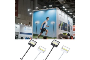 Black Long Arm LED Exhibition Booth Trade Show Lighting Clip-On Adjustable Spotlight Art Gallery Display Dimmable COB Floodlight