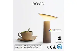 Mini USB LED Touch Control Modern Dimmable Battery Powered ABS Table Lamp 1-Year Warranty 15x15x21cm Sci-Fi Design