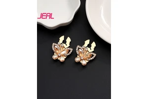 Factory Direct Sales 27MM Butterfly Shaped Metal Button Cover Sleeve Clip On Shirt Cardigan Detachable Cufflinks