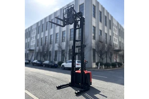 24V Electric Reach Truck 1.6 Ton 6000mm Scissor Reach Forklift with Stand on Platform Material Handling Truck